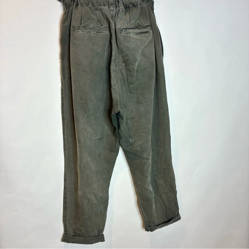 Free People | Margate Pleated Drawstring Sugar Kelp Paper Bag Pants